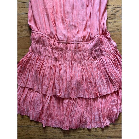 Current Air Dress Womens Large Ruffle Pleated Tiered Smocked Waist Boho Chic - Picture 3 of 6